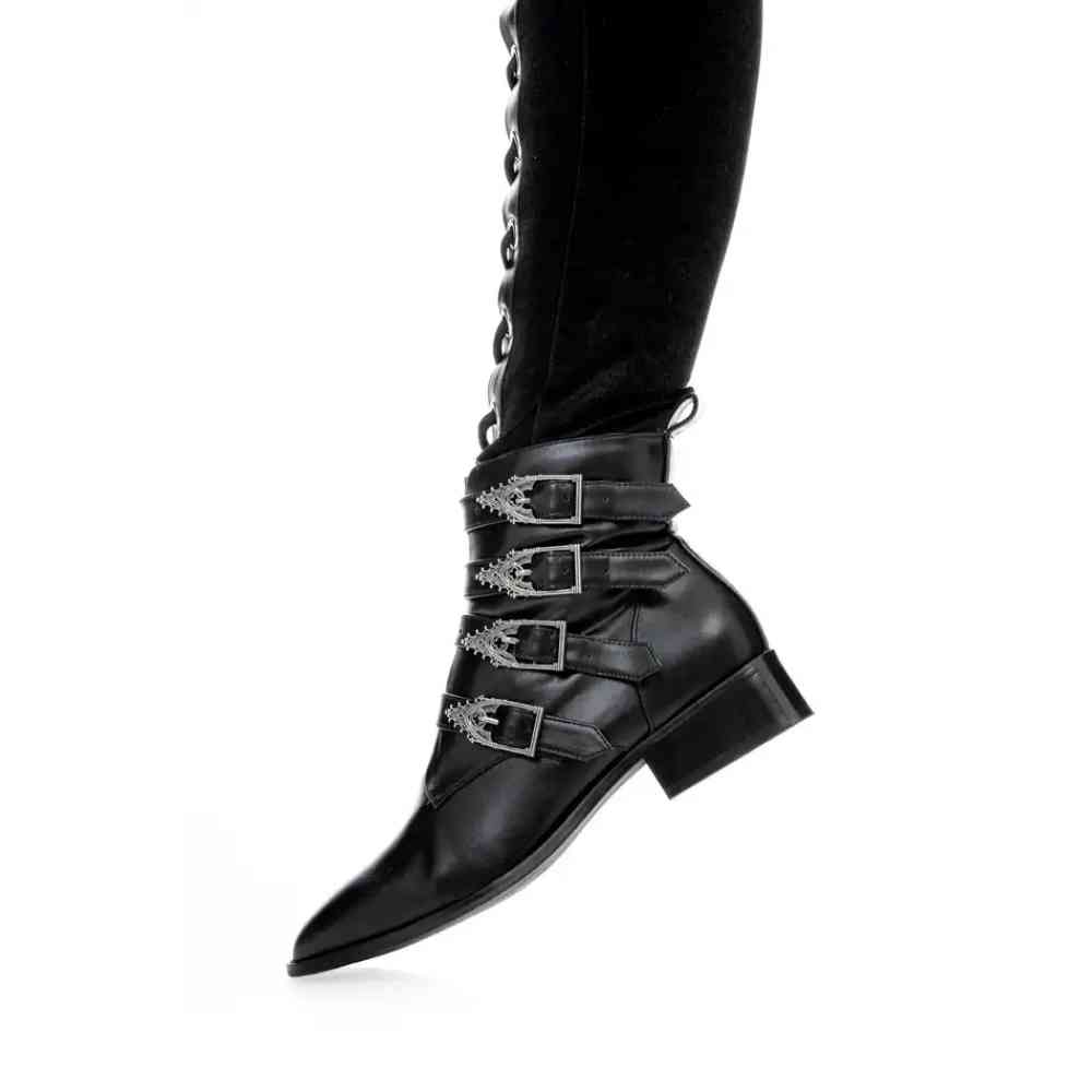 Restyle - Cathedralis Buckle Pikes Bottines - Noir